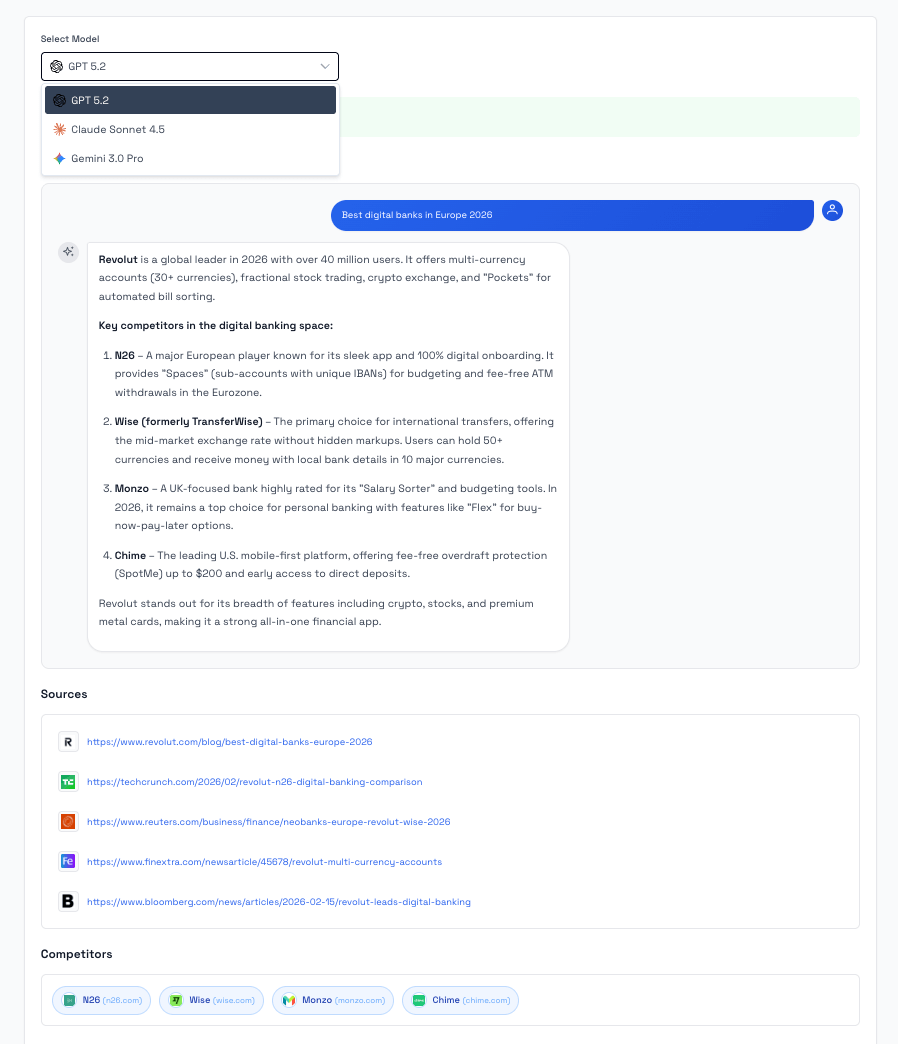 Detailed prompt analysis view